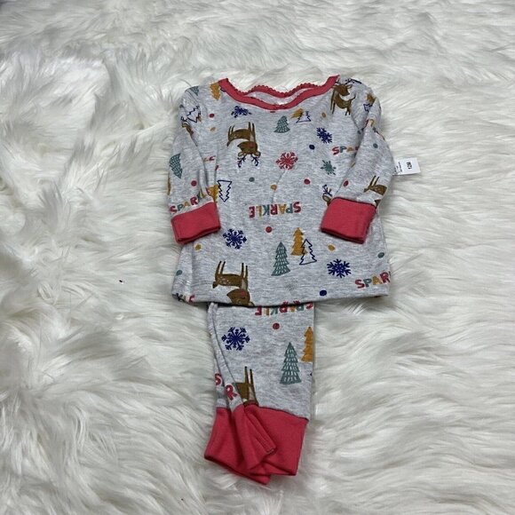 NEW Koala Kids Christmas 4pc Pajama Set Size 12 Months Pjs Reindeer Ornaments - Picture 4 of 7